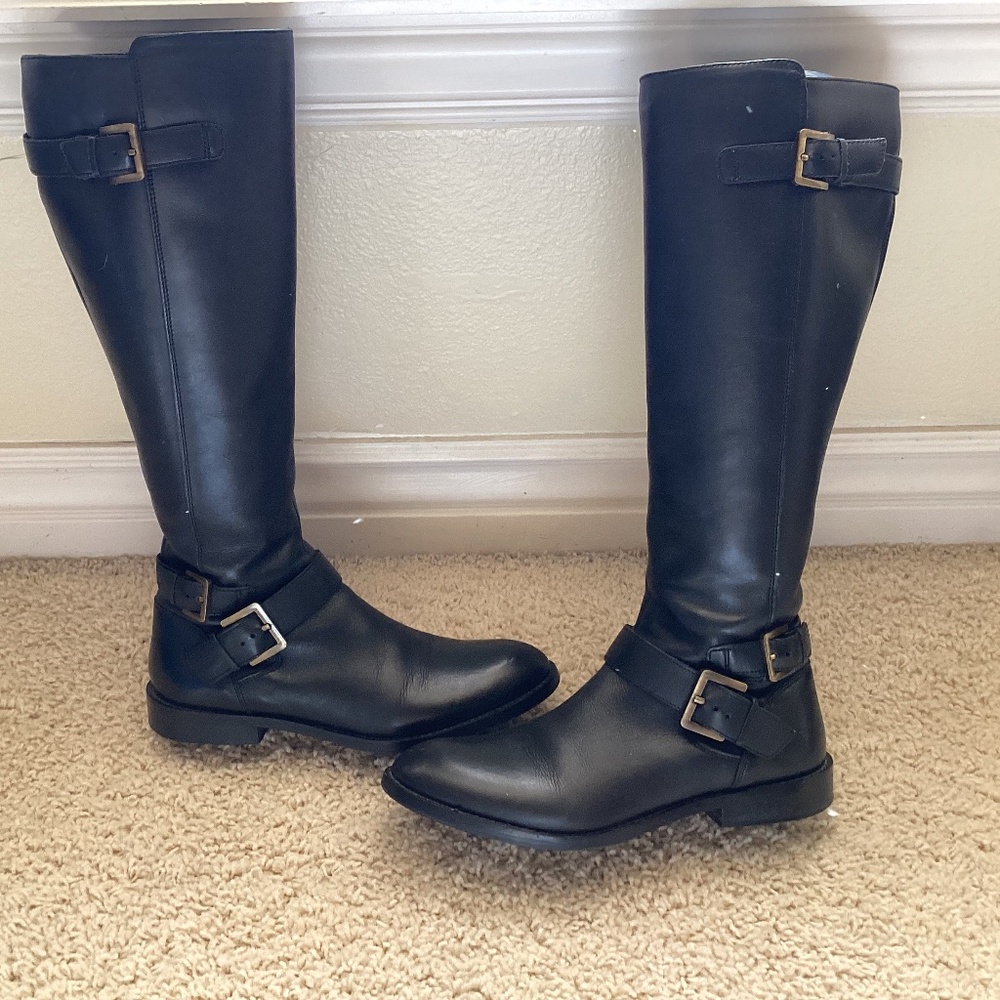 Sam Edelman “Moore” Tall Black Leather Boots